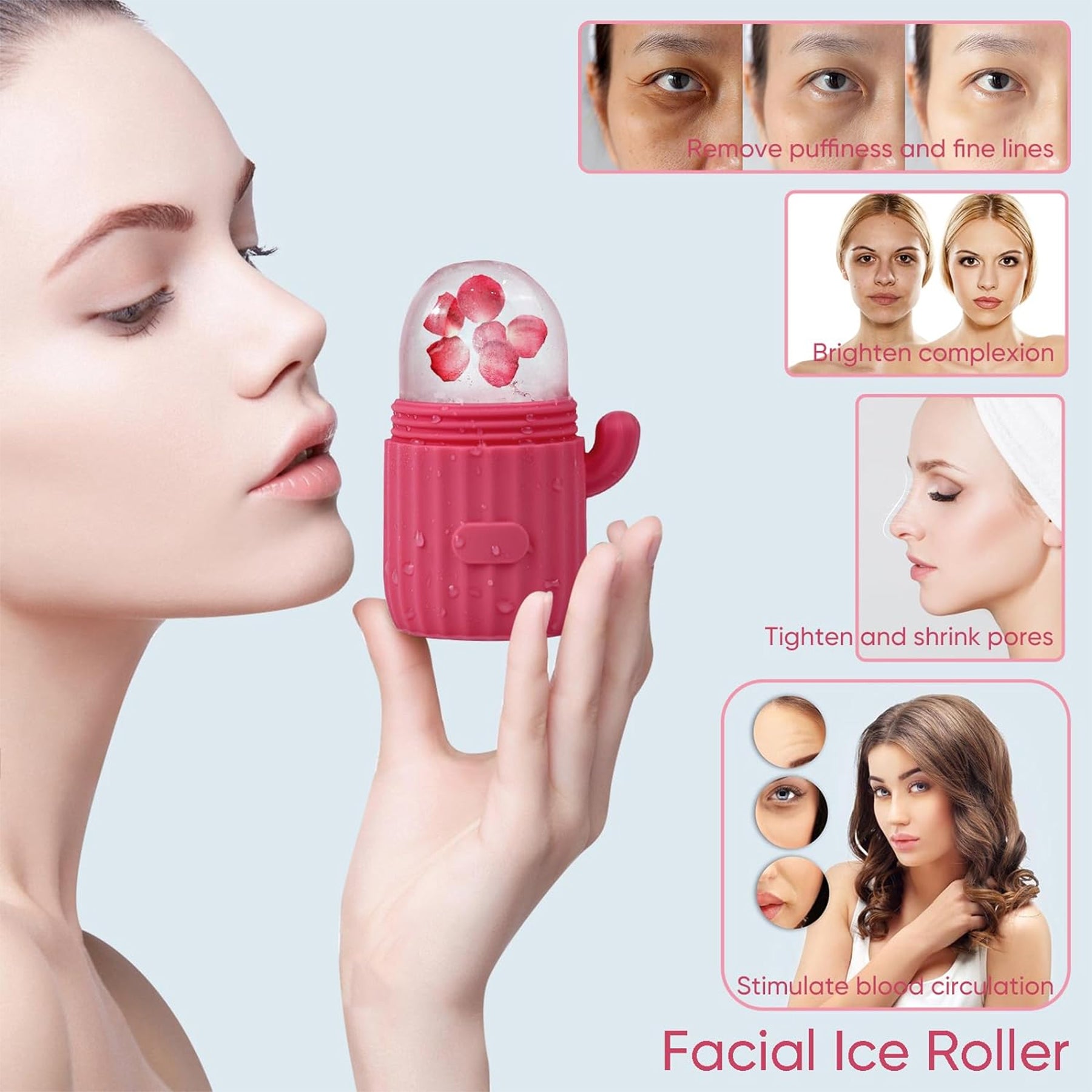 Cactus Shape Silicone Ice Facial Rollers Massagers