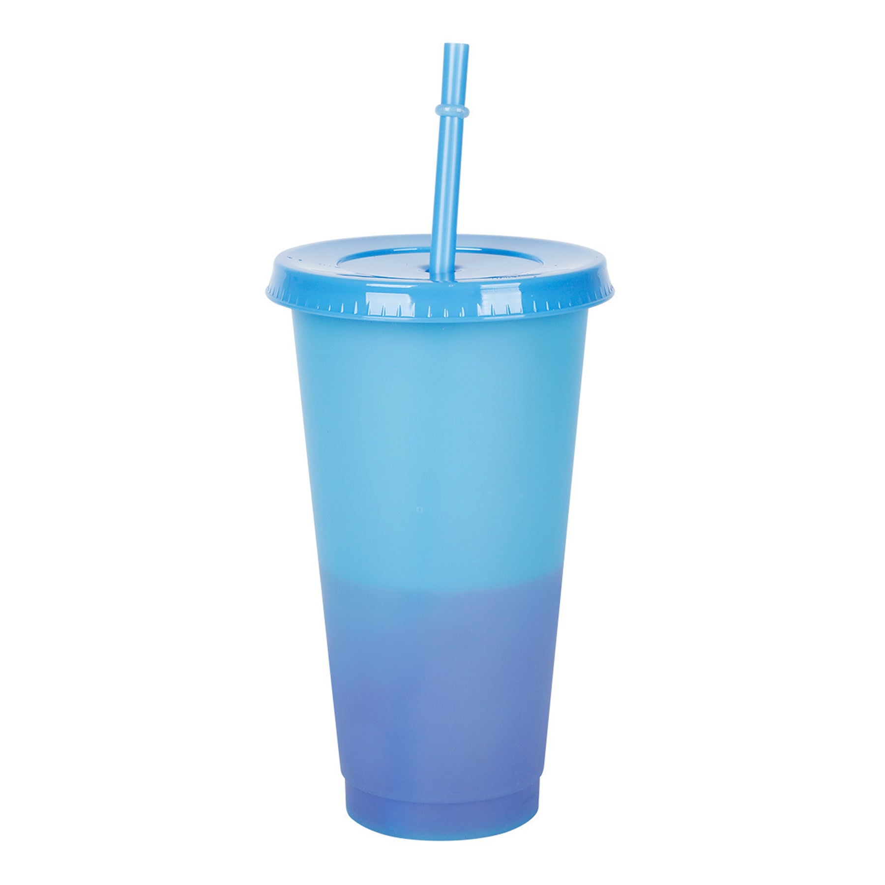 24Oz Color Changing Plastic Cup With Lids And Straw