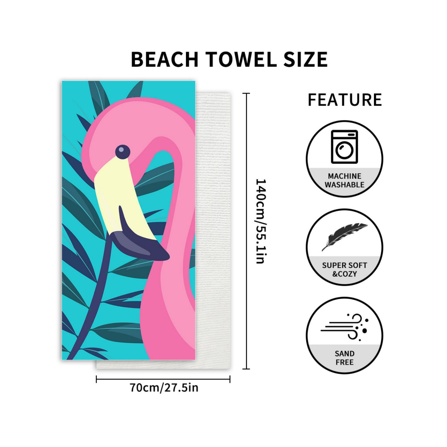 Microfiber Velour Beach Towel