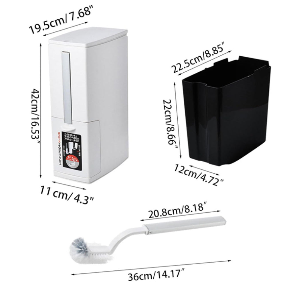 Wastebasket With Toilet Brush Holder