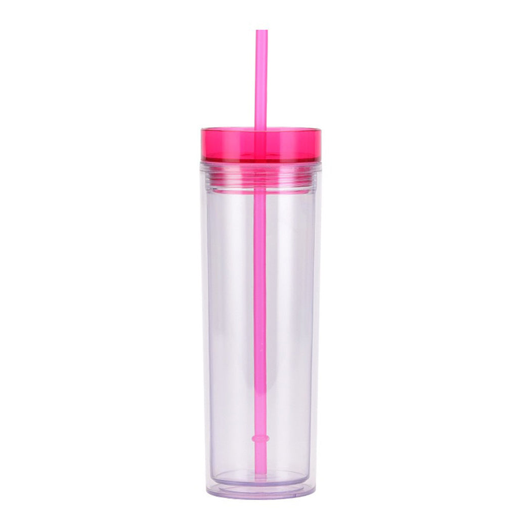 Double Layer Acrylic Transparent Straw Cup