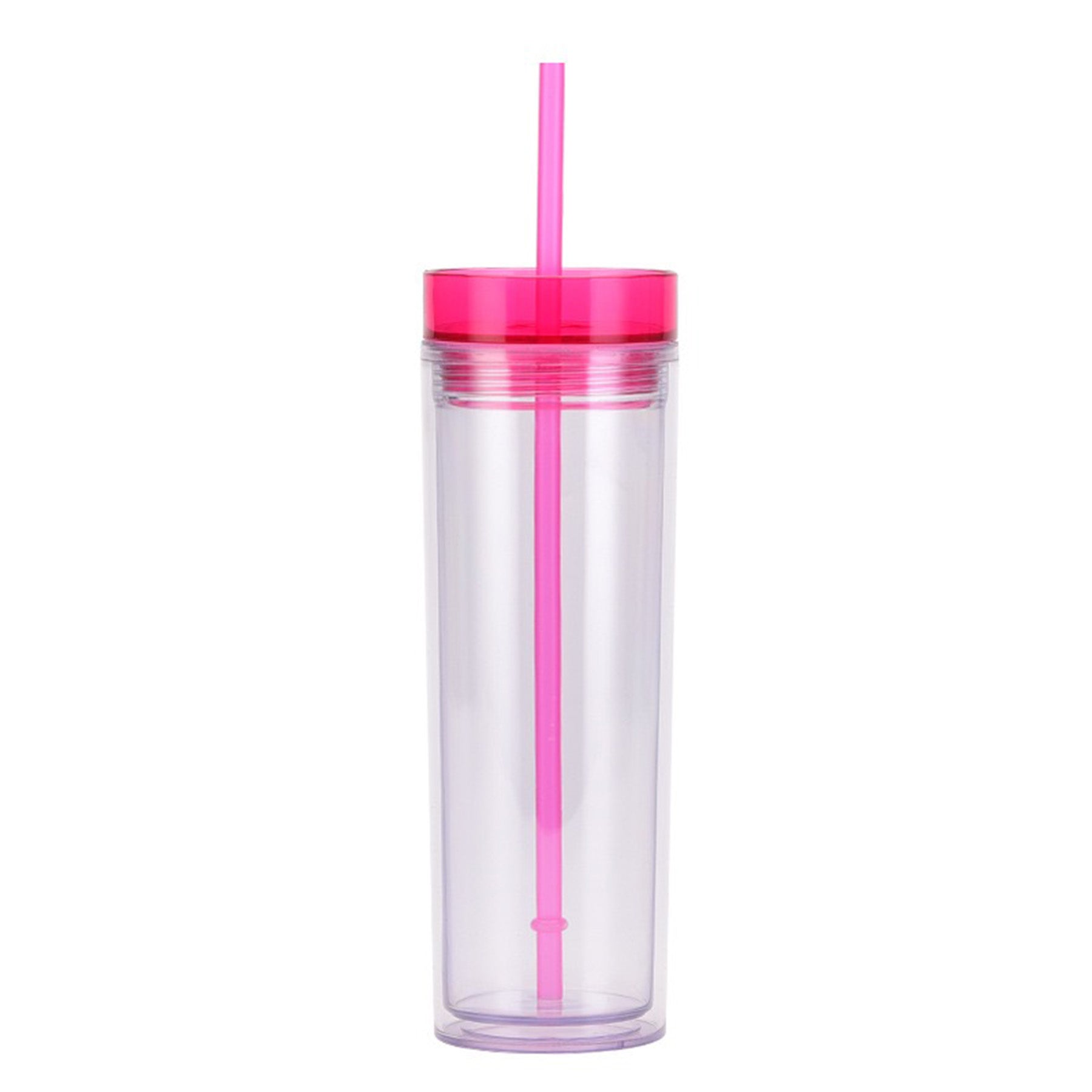Double Layer Acrylic Transparent Straw Cup