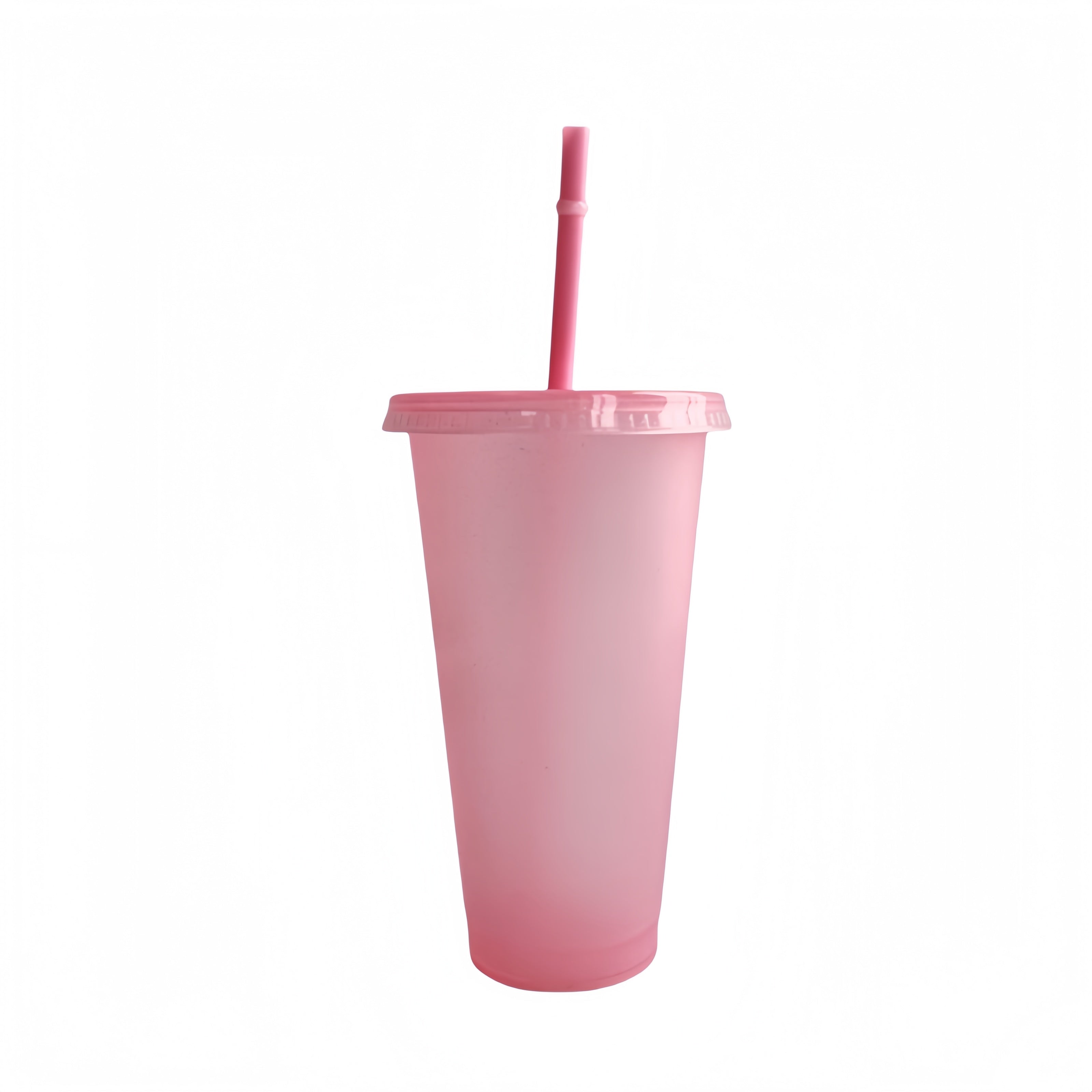 Straw And Lid Plastic Water Cup