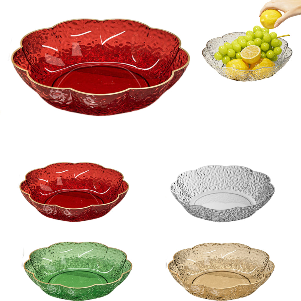 Large-Capacity Transparent Flower-Shaped Fruit Plate