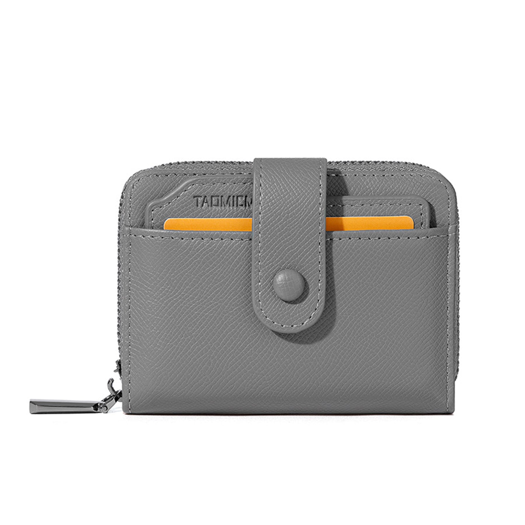 Leather Zipper Credit Card Case