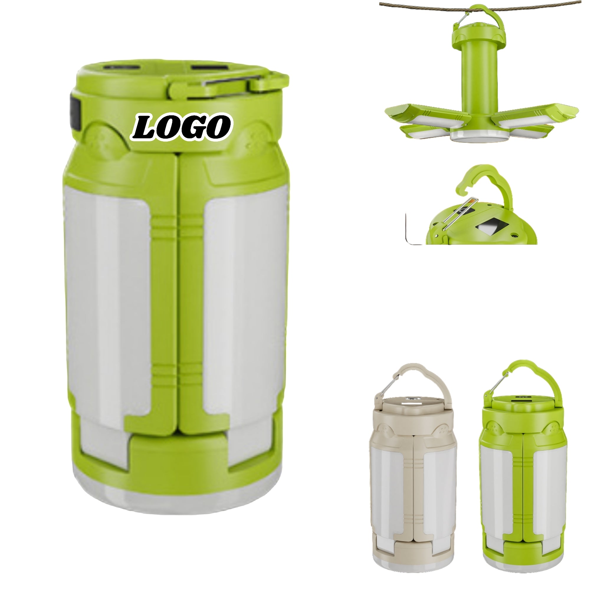 Foldable Camping Lantern 90° Waterproof Battery Display