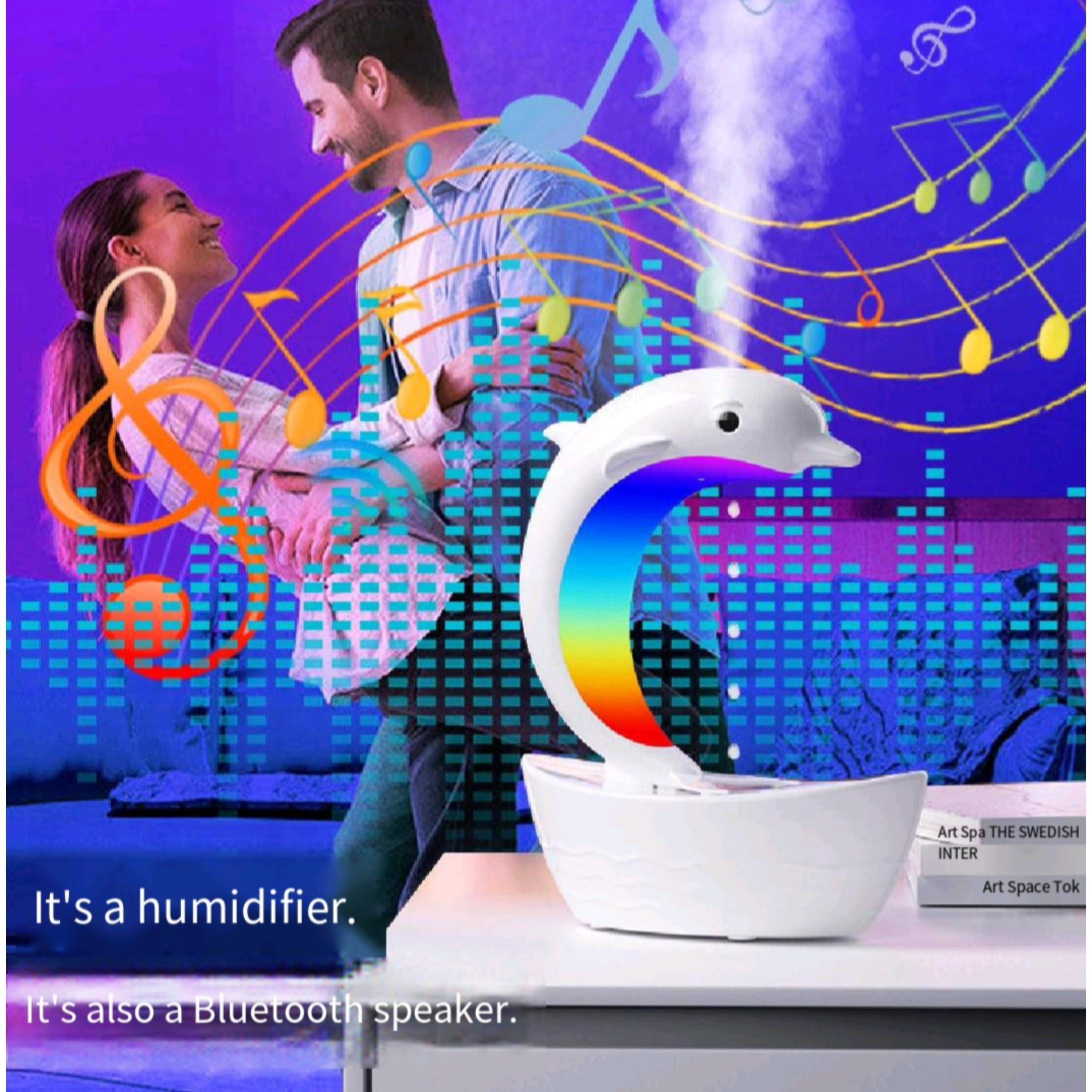 Gravity Defying Humidifier Bluetooth Speaker Rgb Light