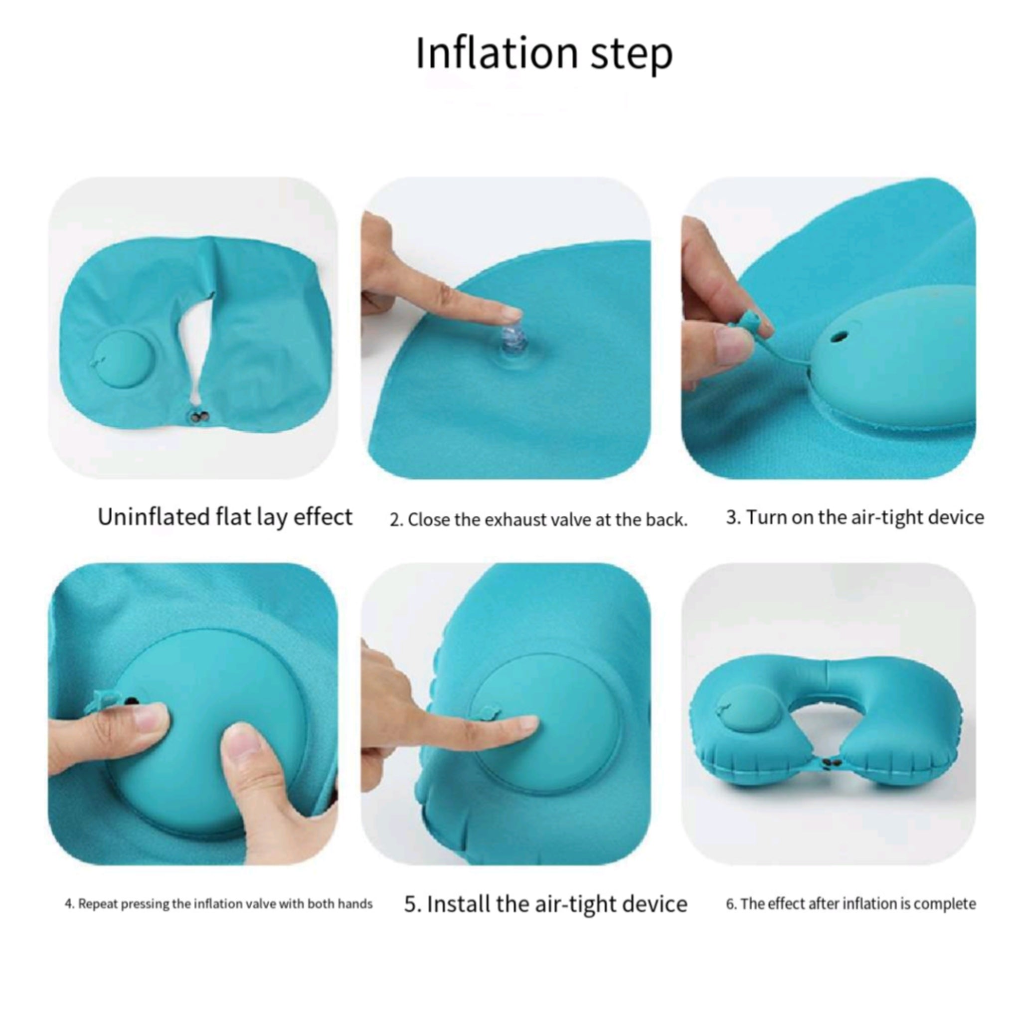 Push Inflate U Shaped Neck Pillow