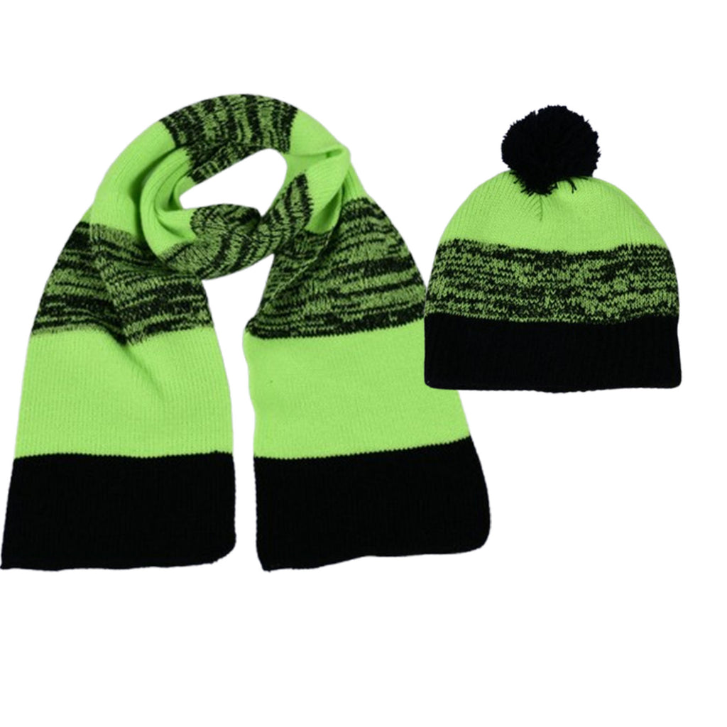 Jacquard Knitted Beanie Hat And Scarf Set