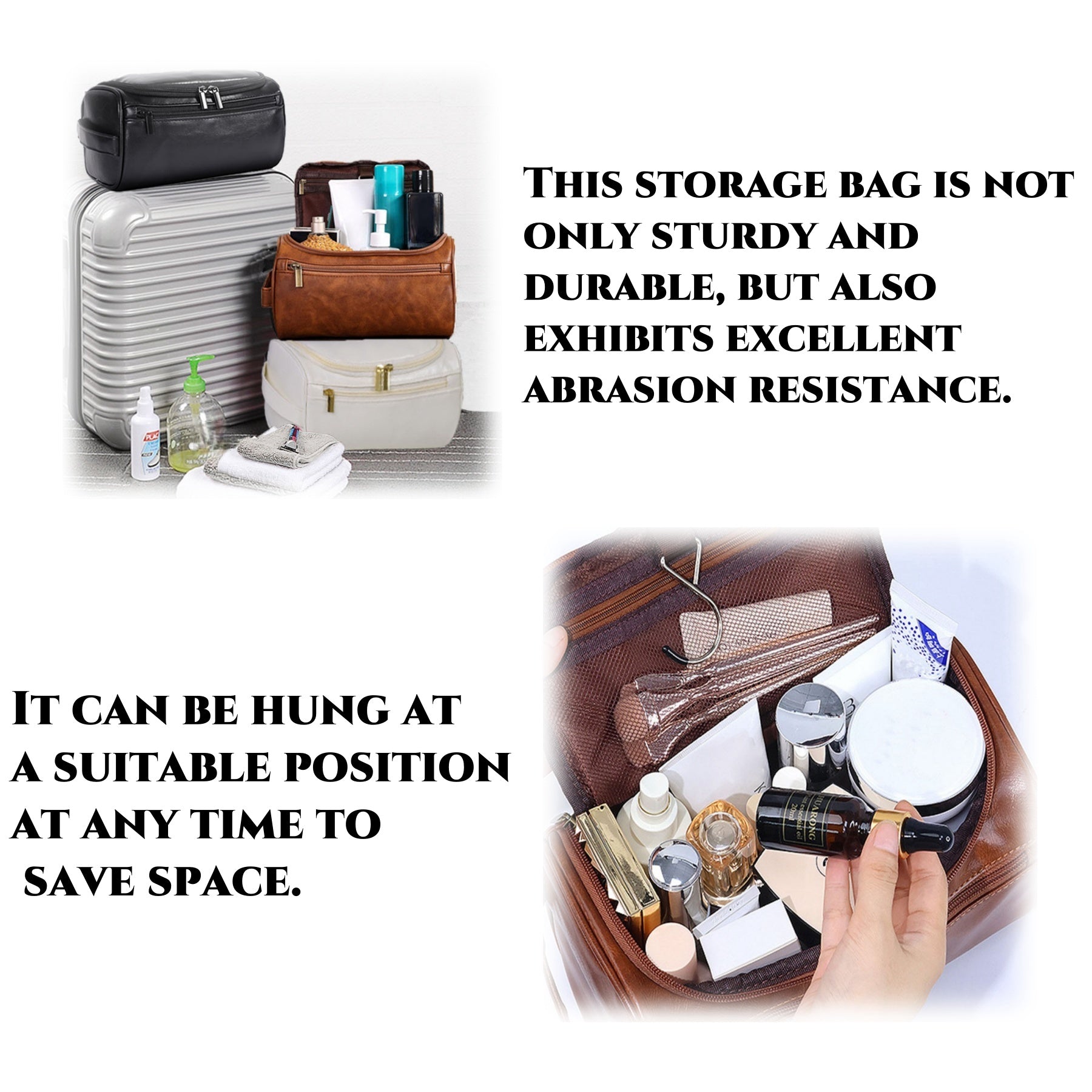 PU Leather Waterproof Storage Bag
