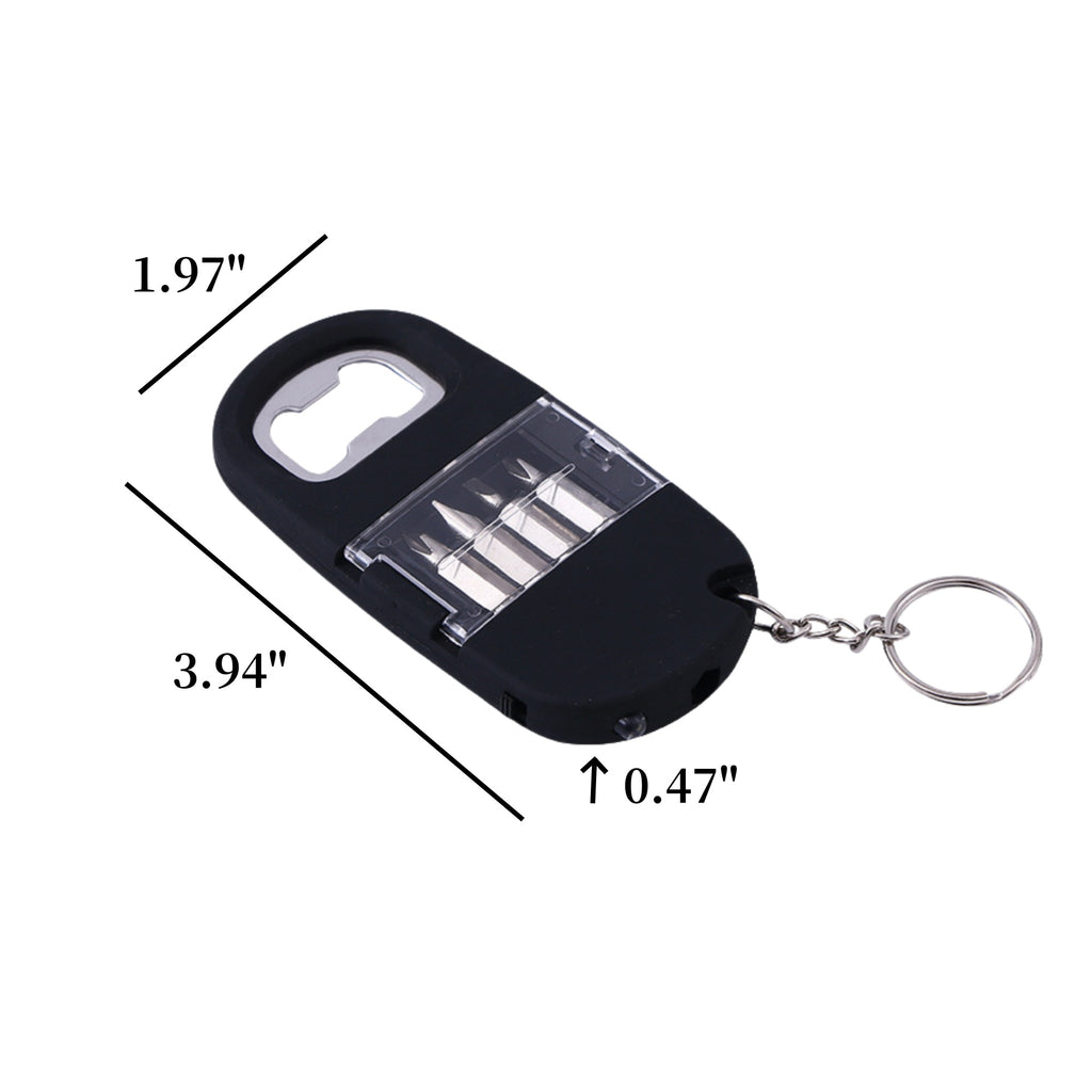 3-in-1 Screwdriver Keychain with Bottle Opener and Flashlight