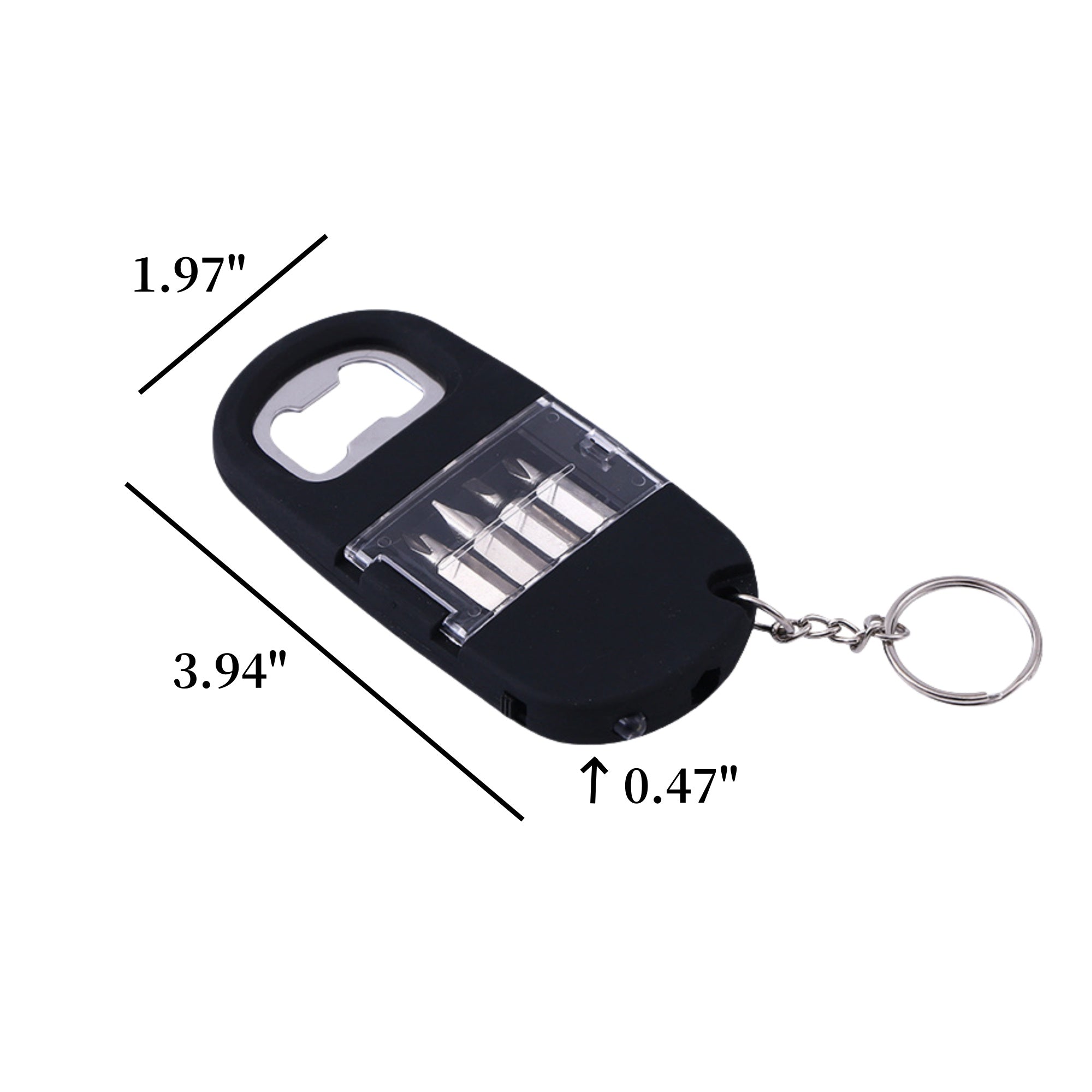 3-in-1 Screwdriver Keychain with Bottle Opener and Flashlight