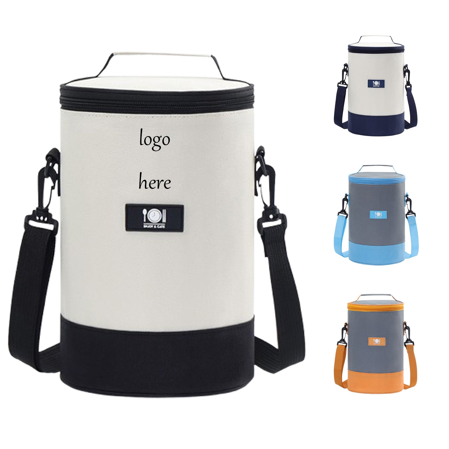 Cylindrical Coloring Strap Shoulder Strap Thermal Bag