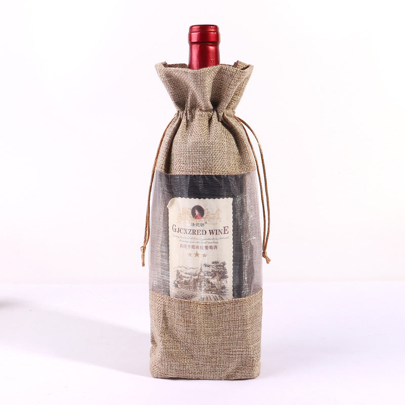 Sheer Window Organza Hessian Drawstring Gift Bags