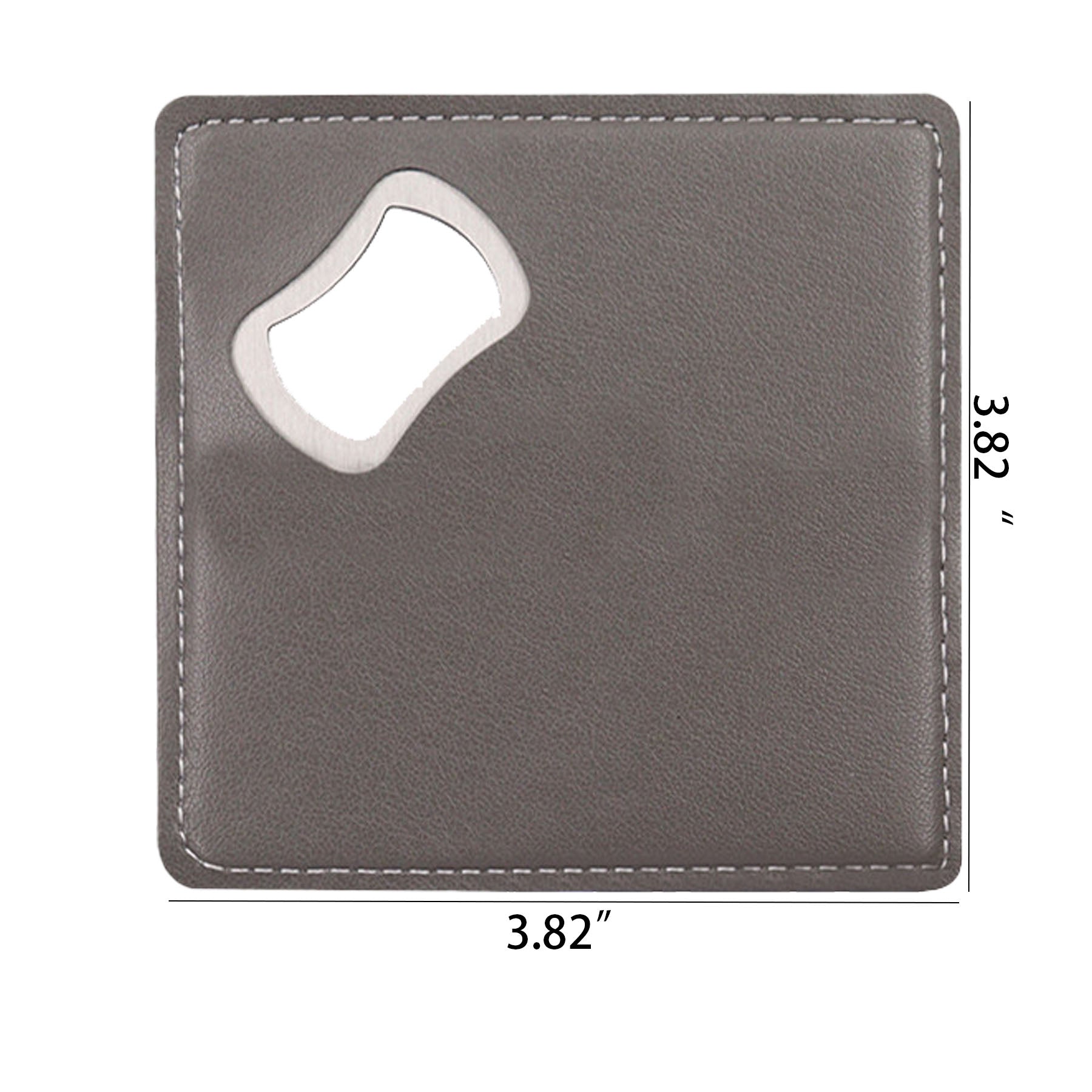 Leather and Stainless Steel Square Bottle Opener
