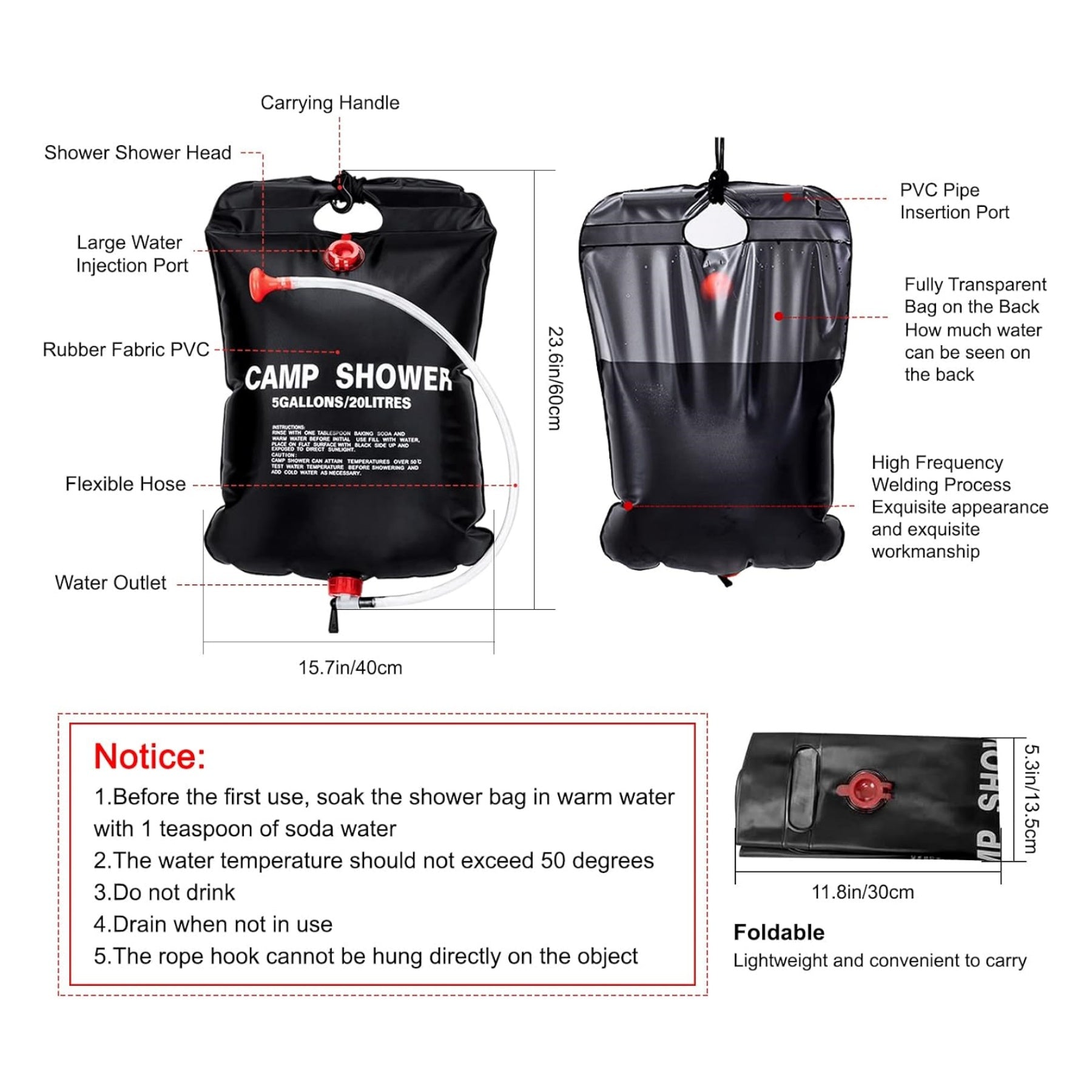 Solar Portable Shower Bag