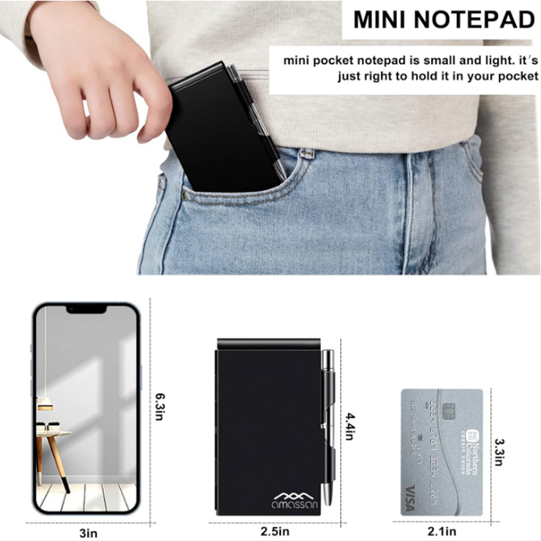 Aluminum Pocket Notebook Note Case