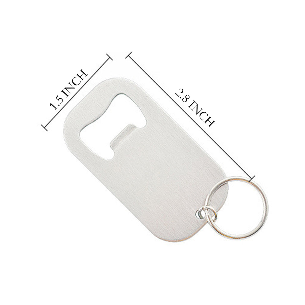 Stainless Steel Flat Beer Bottle Opener Keychain