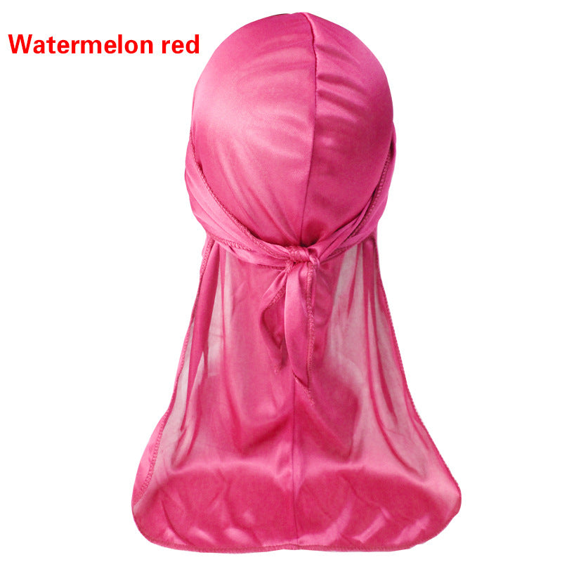 Imitation Silk Long Tail Turban Hat