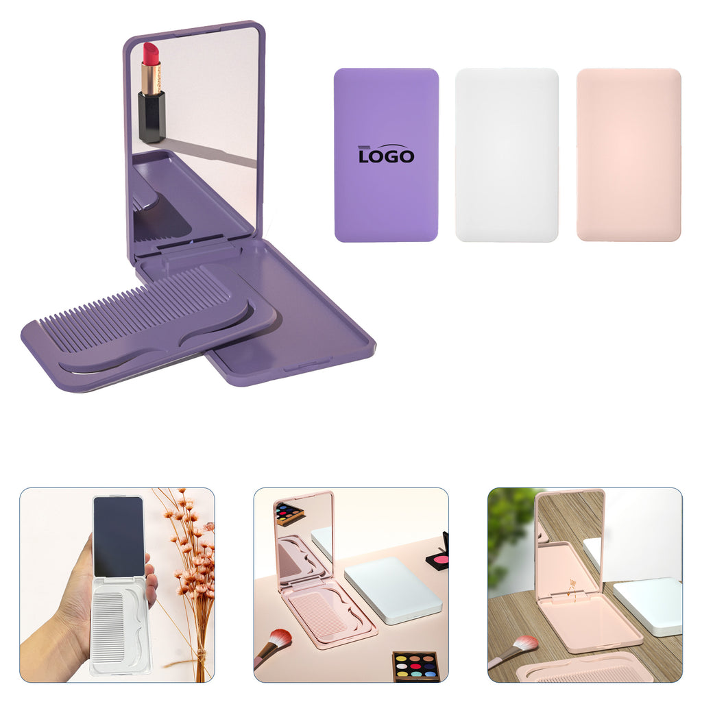 Portable Mirror with Comb