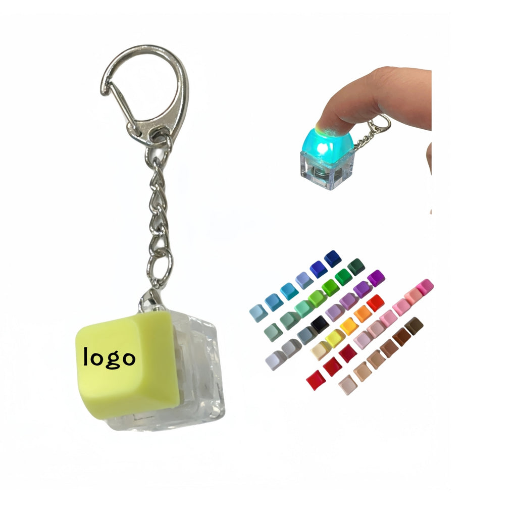 Lighted Stress Relieving Button Keychain