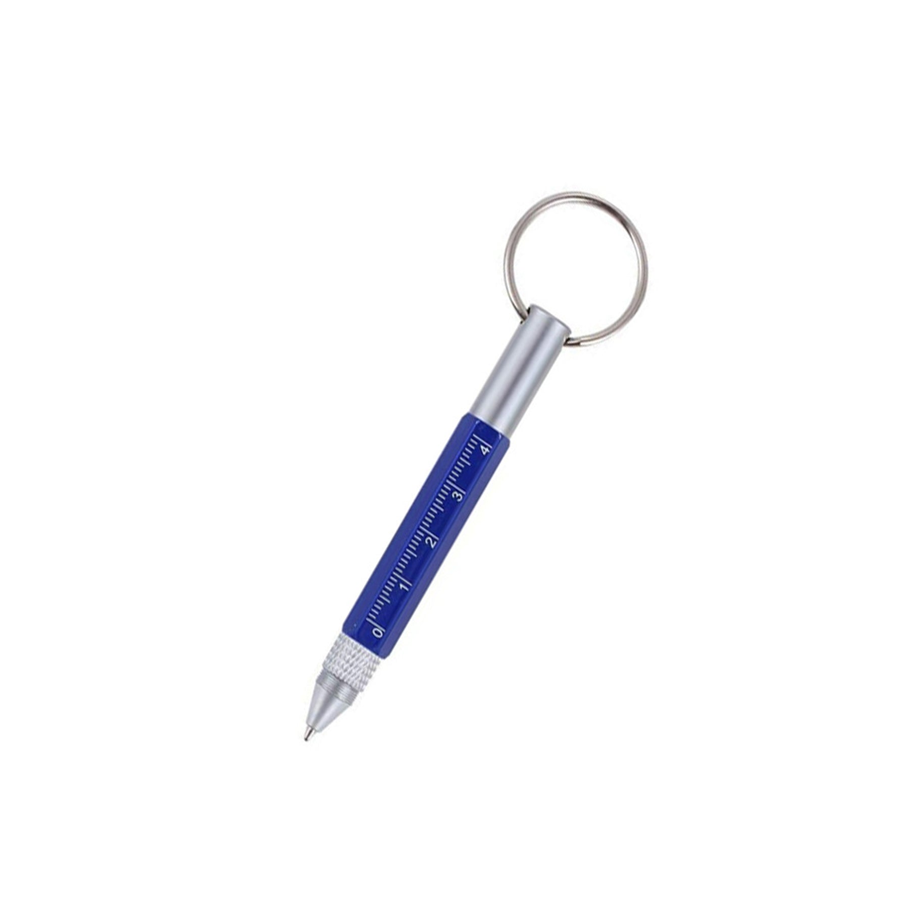 Multi - Functional Six - In - One Keychain Short Scale Metal Ballpoint Pen