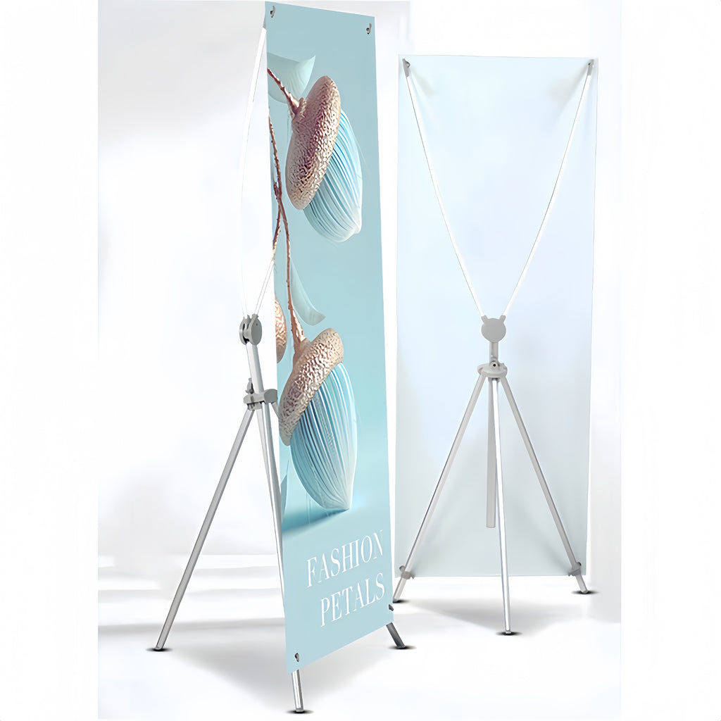 Retractable American Style X Display Stand Made Of Aluminum Alloy