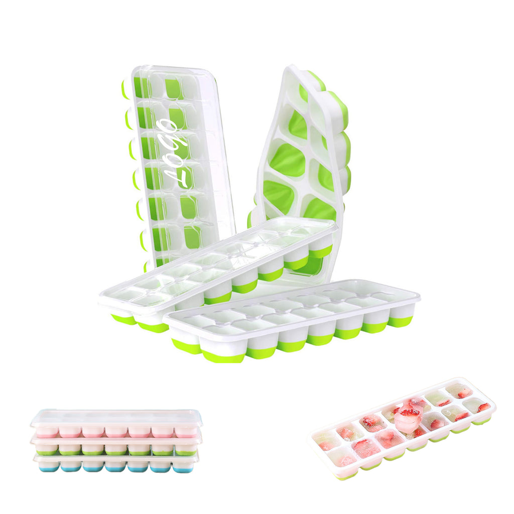 14 Cubes Silicone Ice Cube Tray With Easy-Release