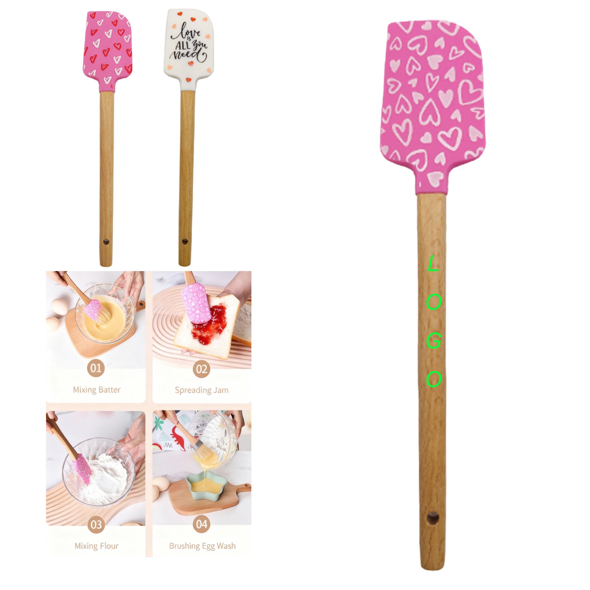 Silicone Valentine's Day Spatula Love Baking Cream Scraper
