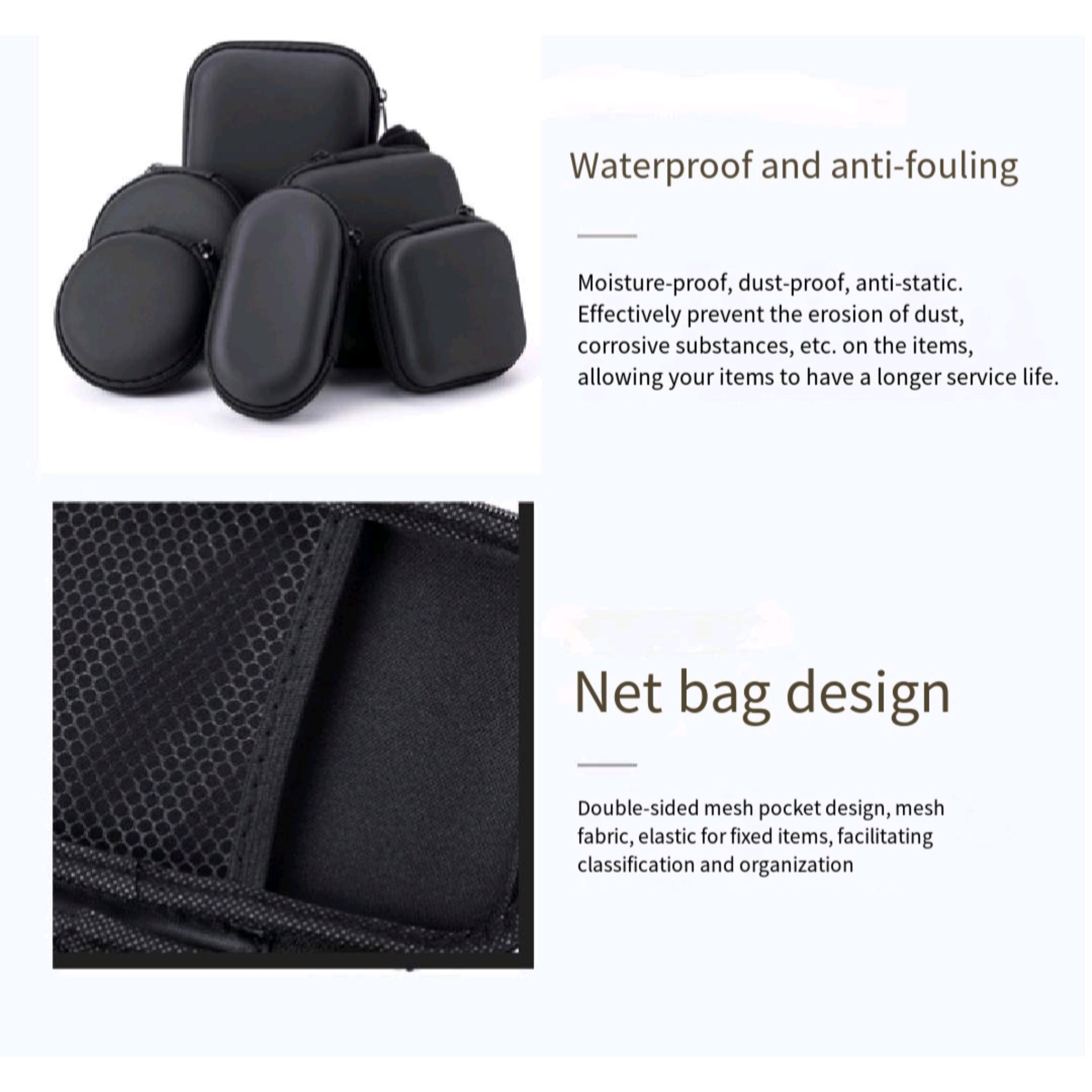 EVA Shockproof Case Earphone Cable Organizer Compact Travel