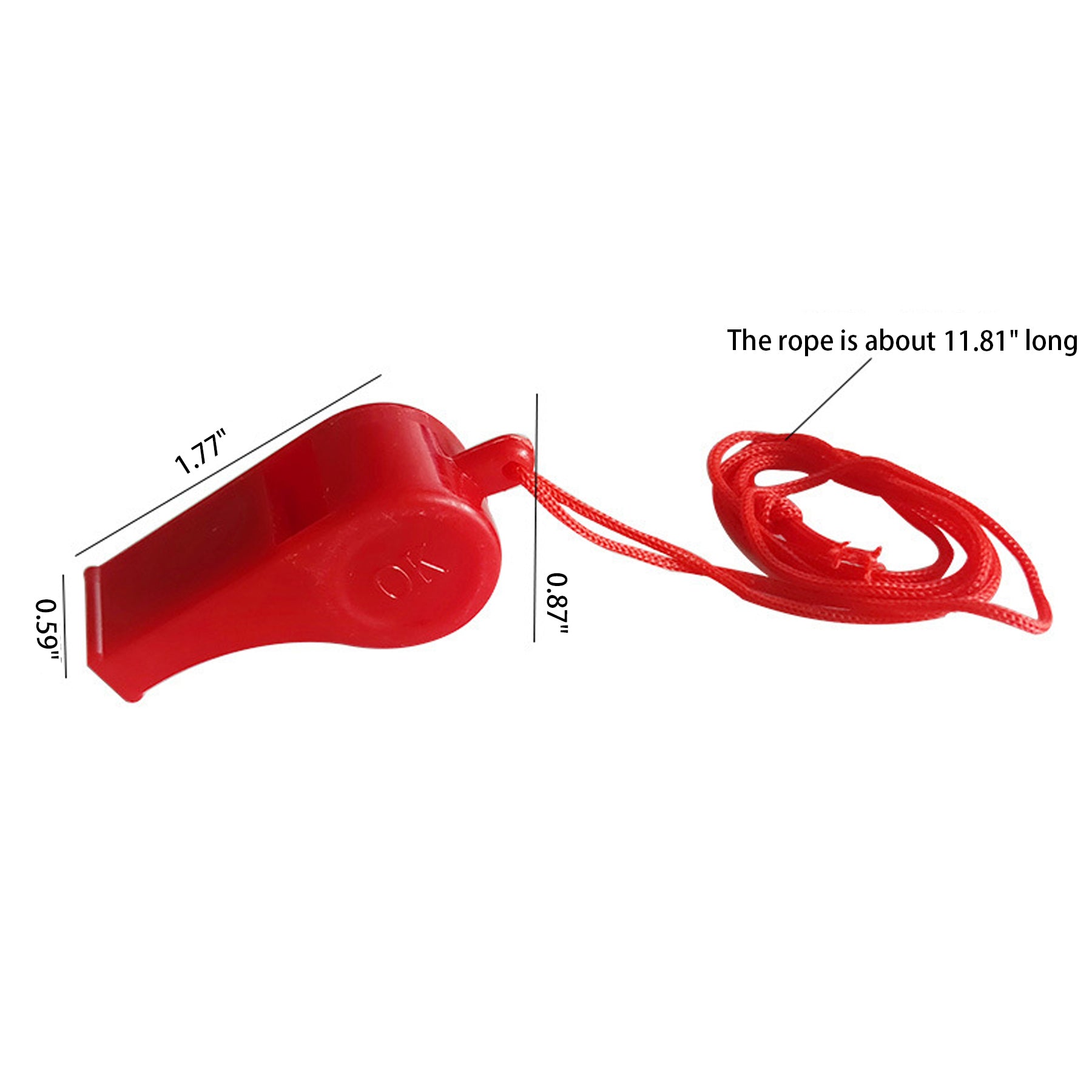 Plastic Whistle With Lanyard