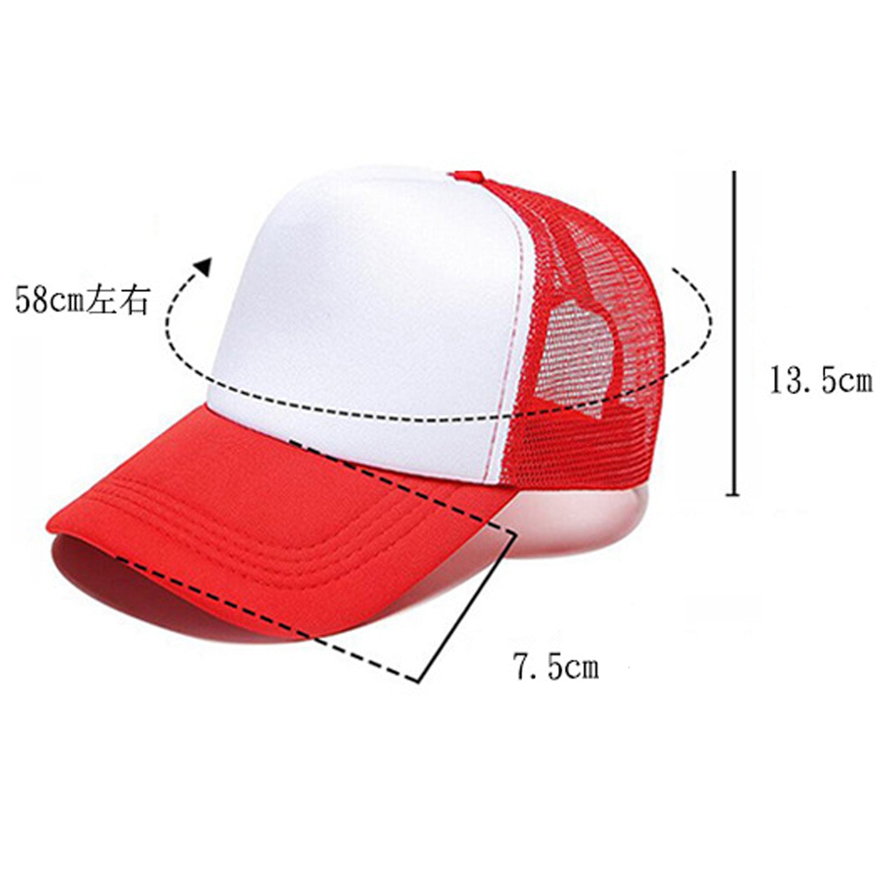 Trucker Mesh Caps w/ Sponge Visor & Plastic Snapback