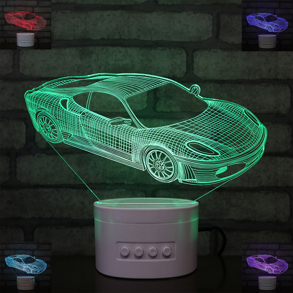 Customizable Pattern 3D Acrylic Night Light With Bluetooth Speaker