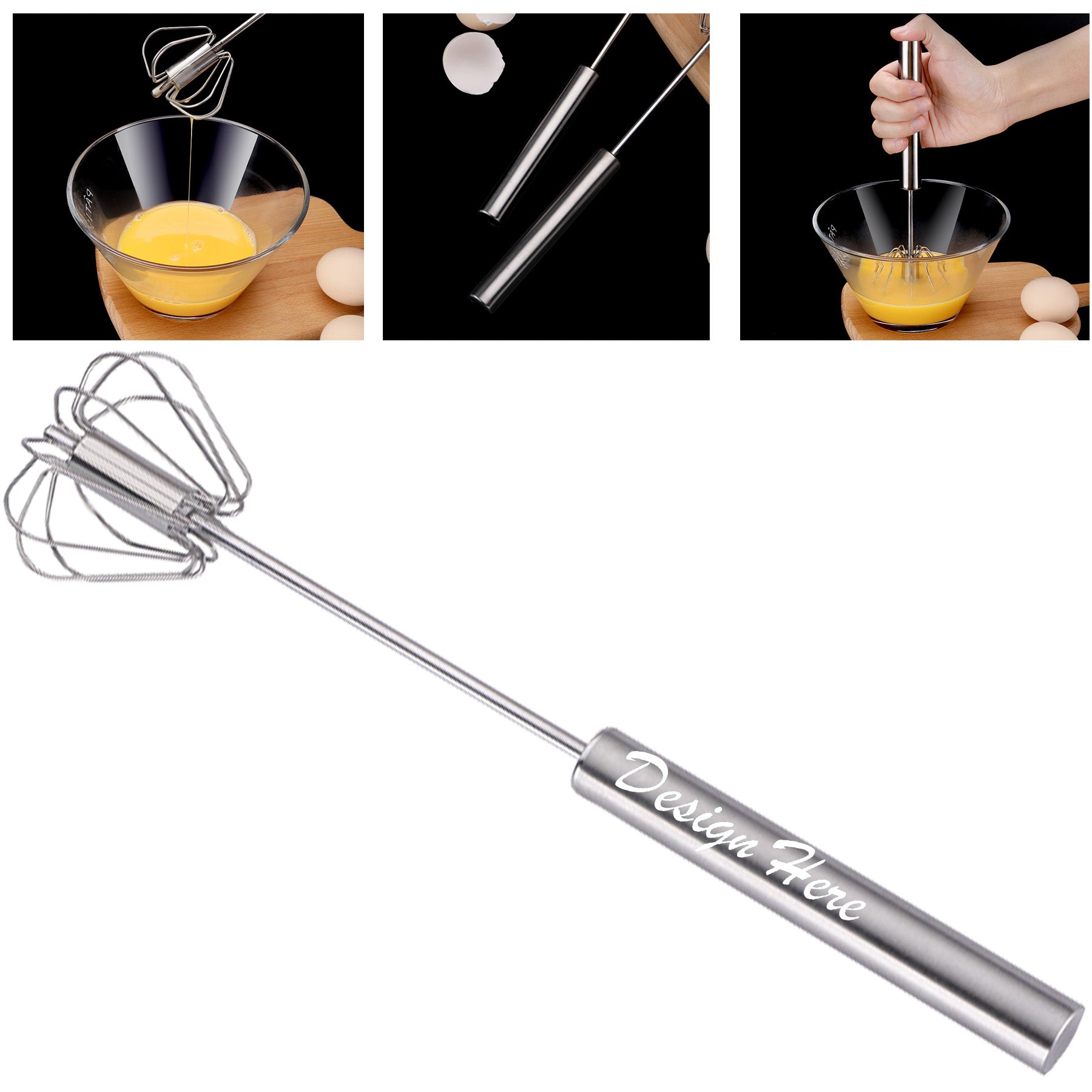 Stainless Steel Semi-Automatic Egg Beater