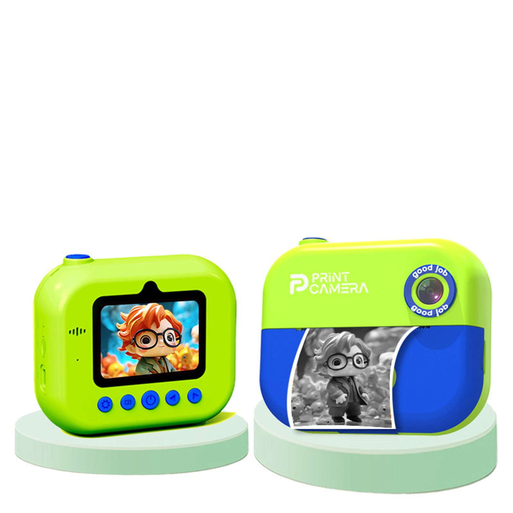 Children Take Pictures And Print Cameras
