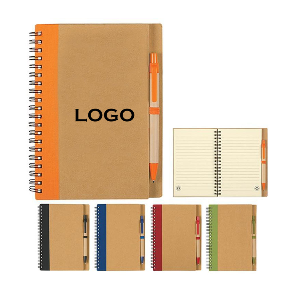 Eco-Chic Kraft Paper Journal Spiral-Bound Gift Set with Pen