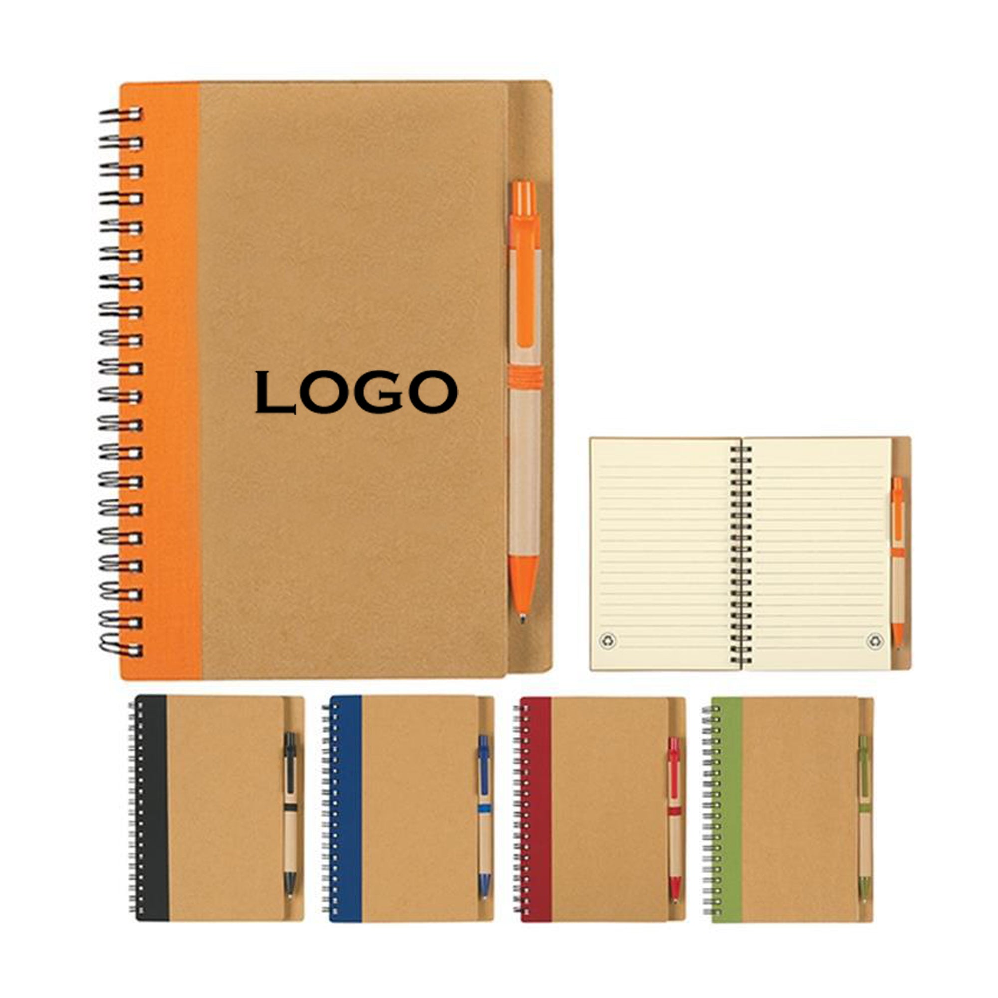 Eco-Chic Kraft Paper Journal Spiral-Bound Gift Set with Pen