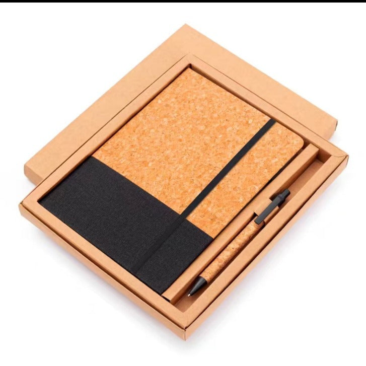 Cork Grain Wheat Straw Notebook Set
