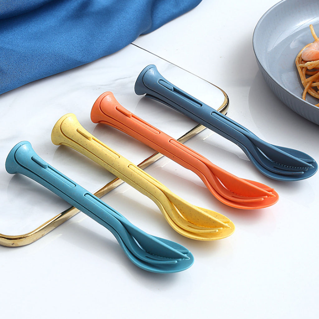 Wheat Straw 3 In 1 Portable Knife Fork and Spoon