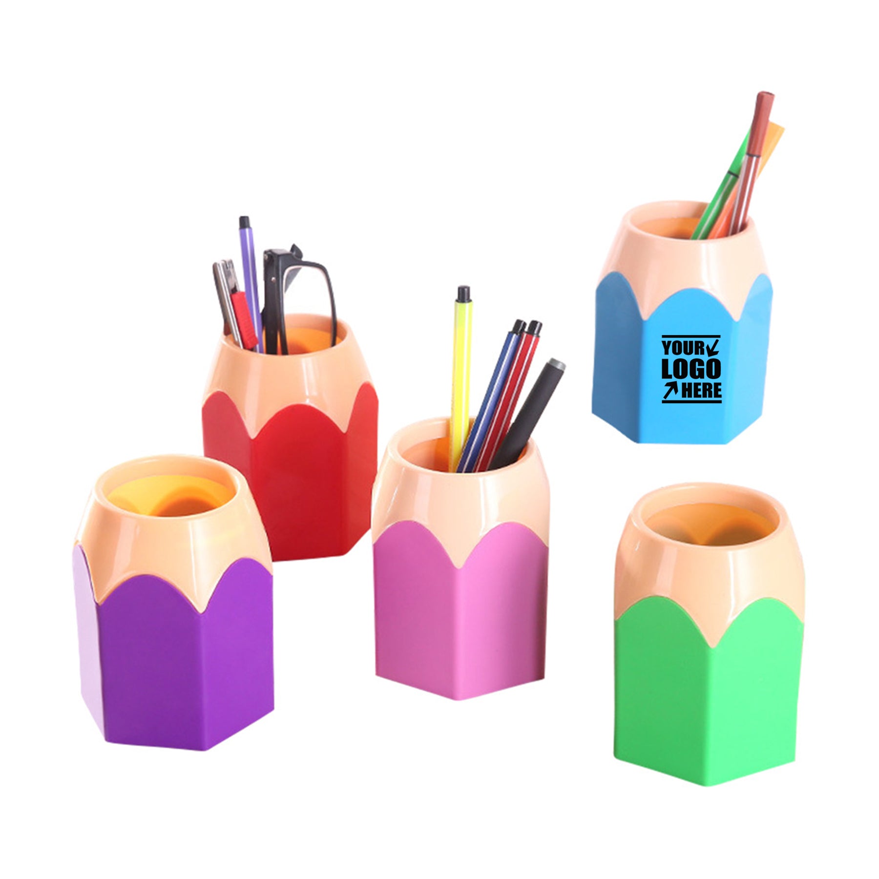Plastic Pencil Shaped Pen Holders