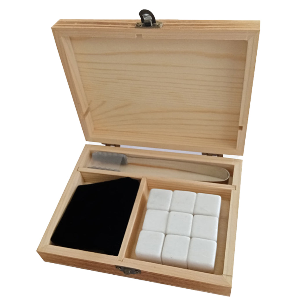 Whisky Ice Stones Gift Set-Wood Box