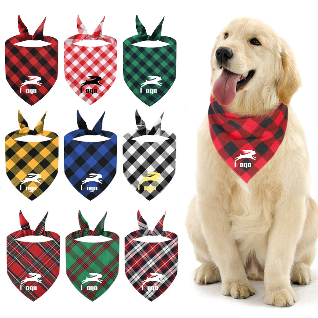 Christmas Pet Classic Plaid Triangle Scarf