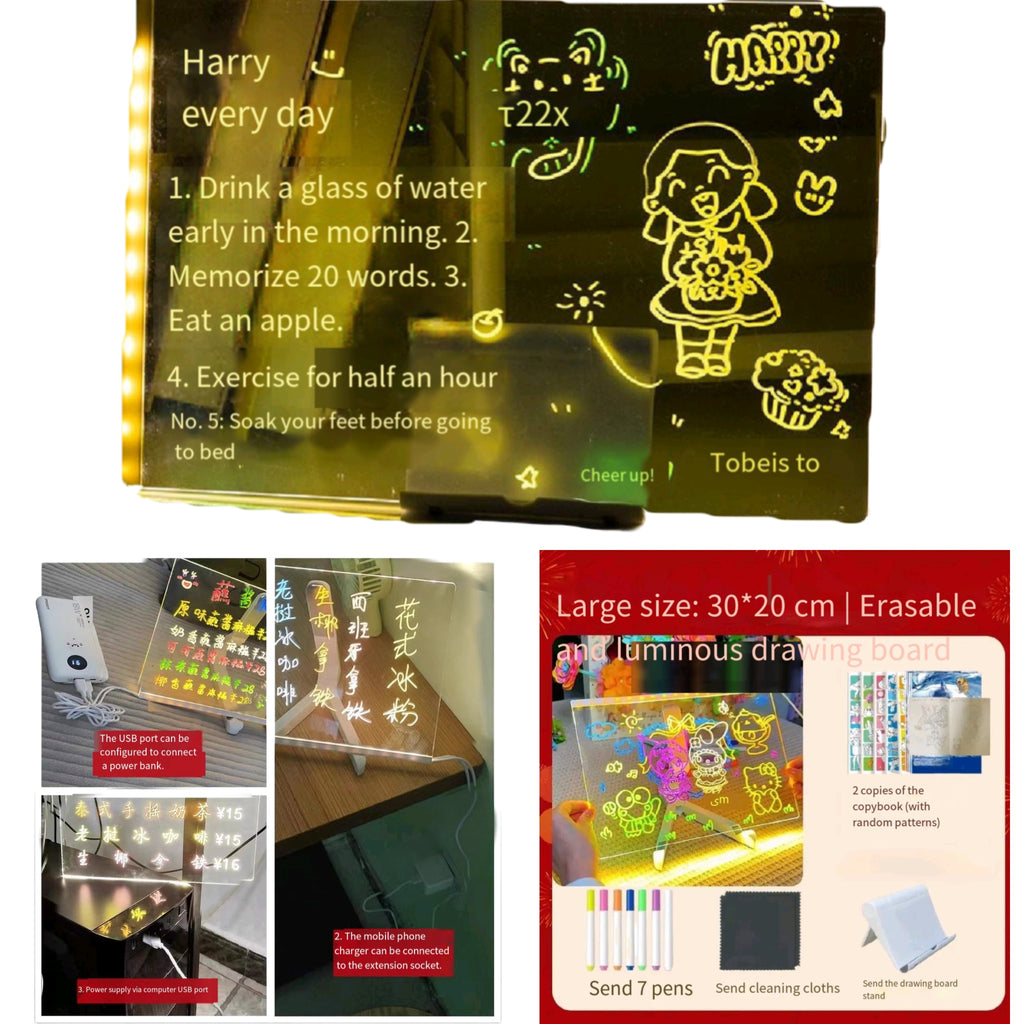Kids Light Up 2 - Sided Acrylic Drawing Table Gift