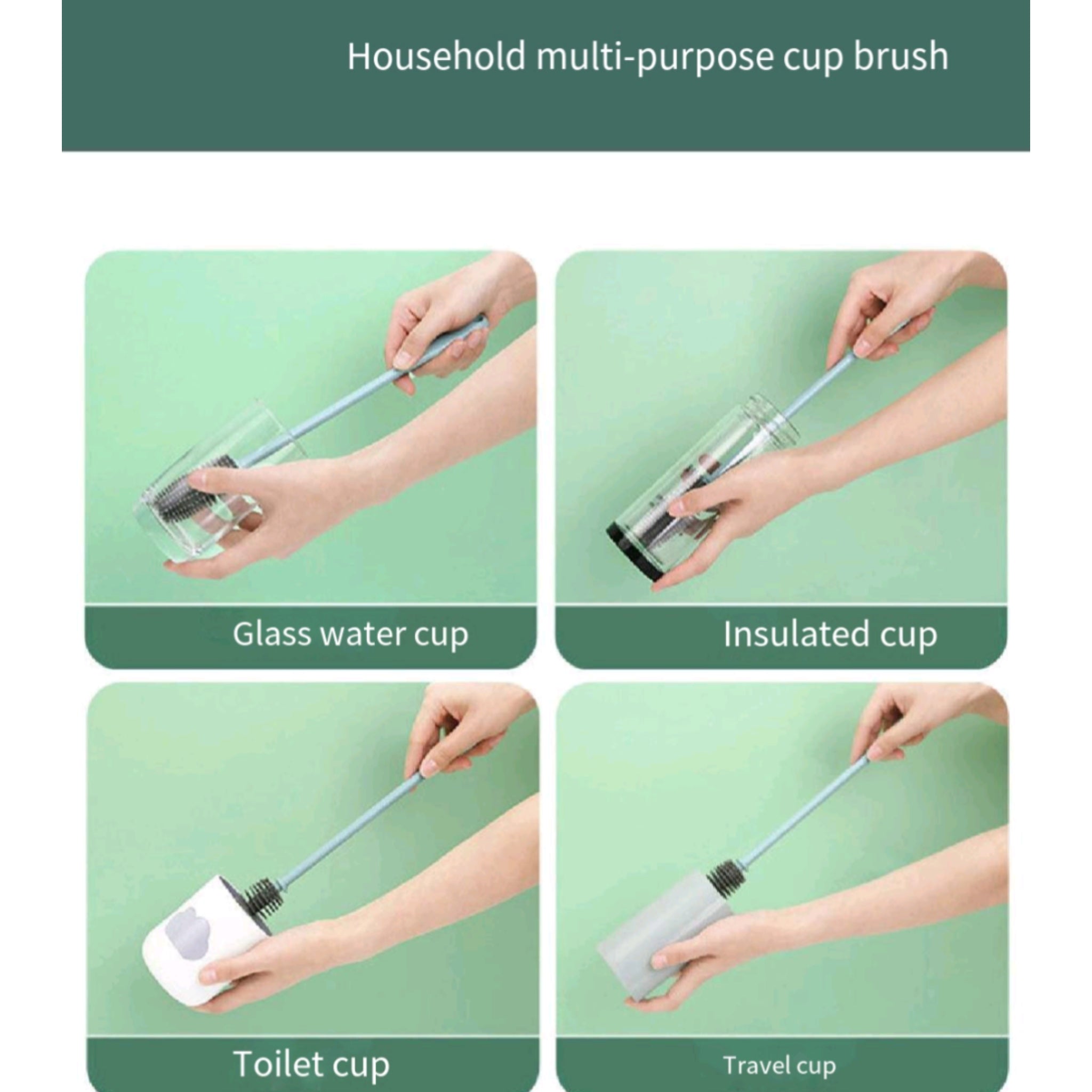 Silicone Long Handle Bottle Brush Cleans Corners