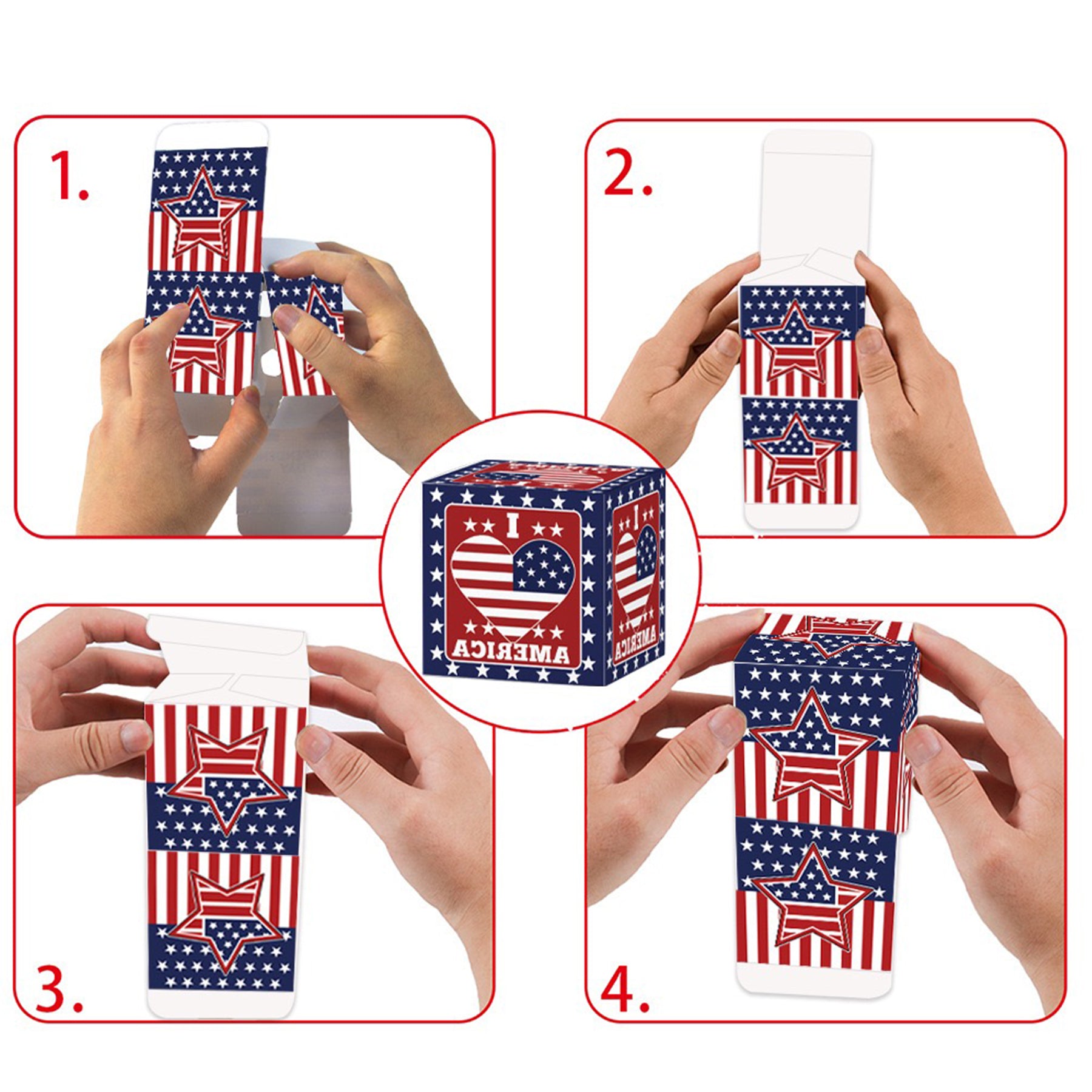 American Independence Day Dimensional Paper Box