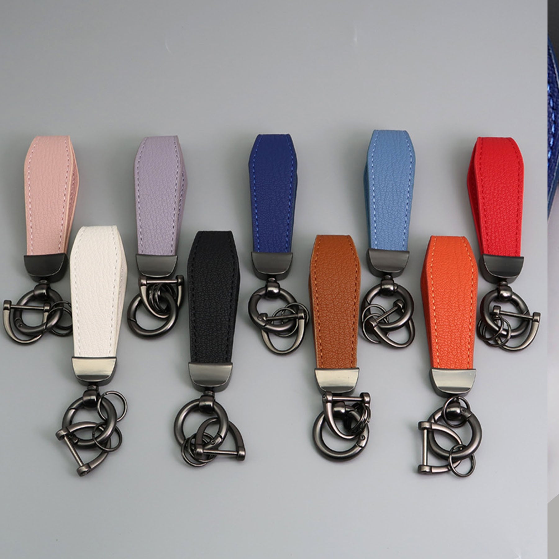 Metal Leather Keychain