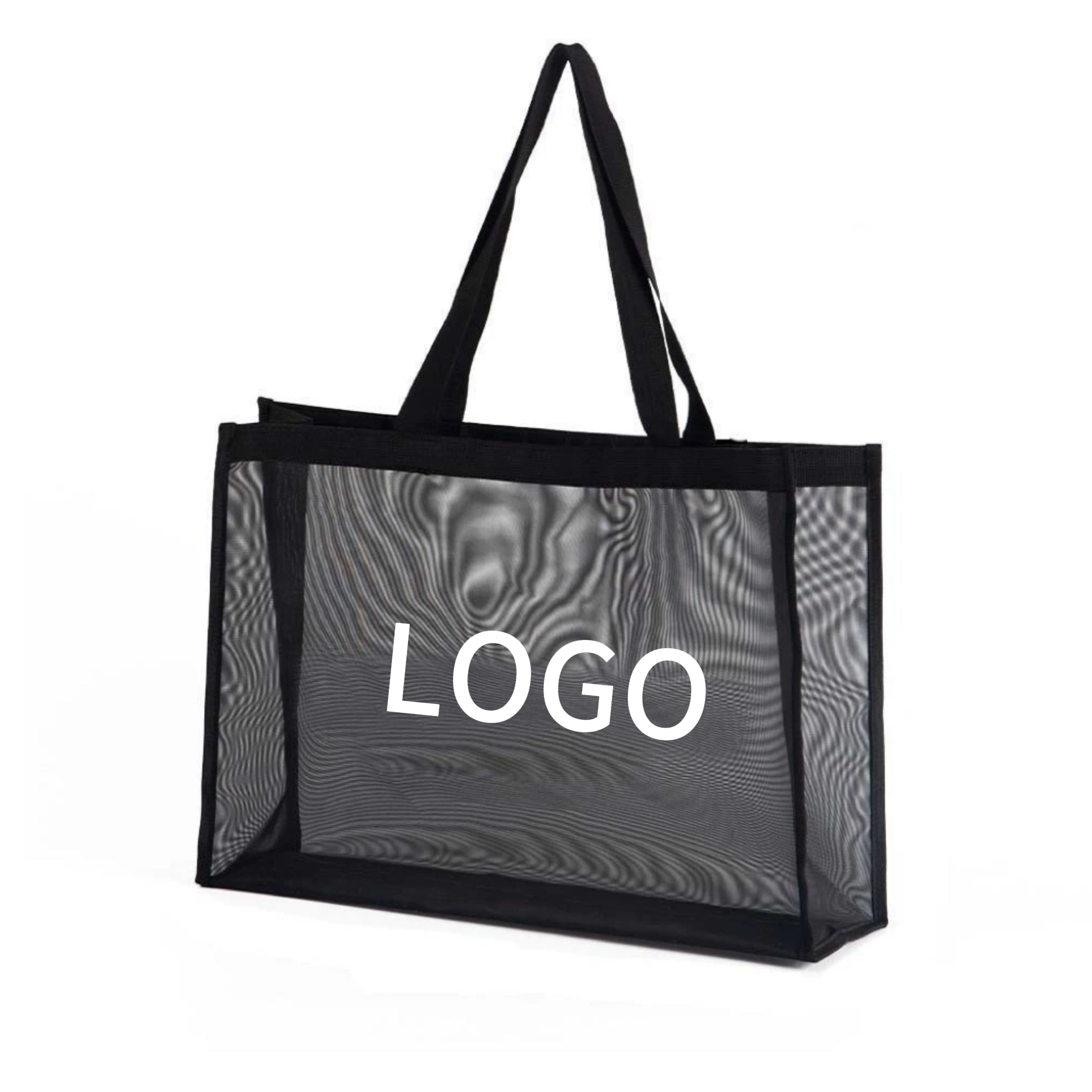 Black Breathable Mesh Shopping Bag