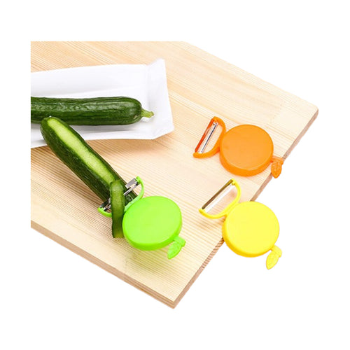 Apple-Shaped Plastic Fruit Peeler with Leaf Stem