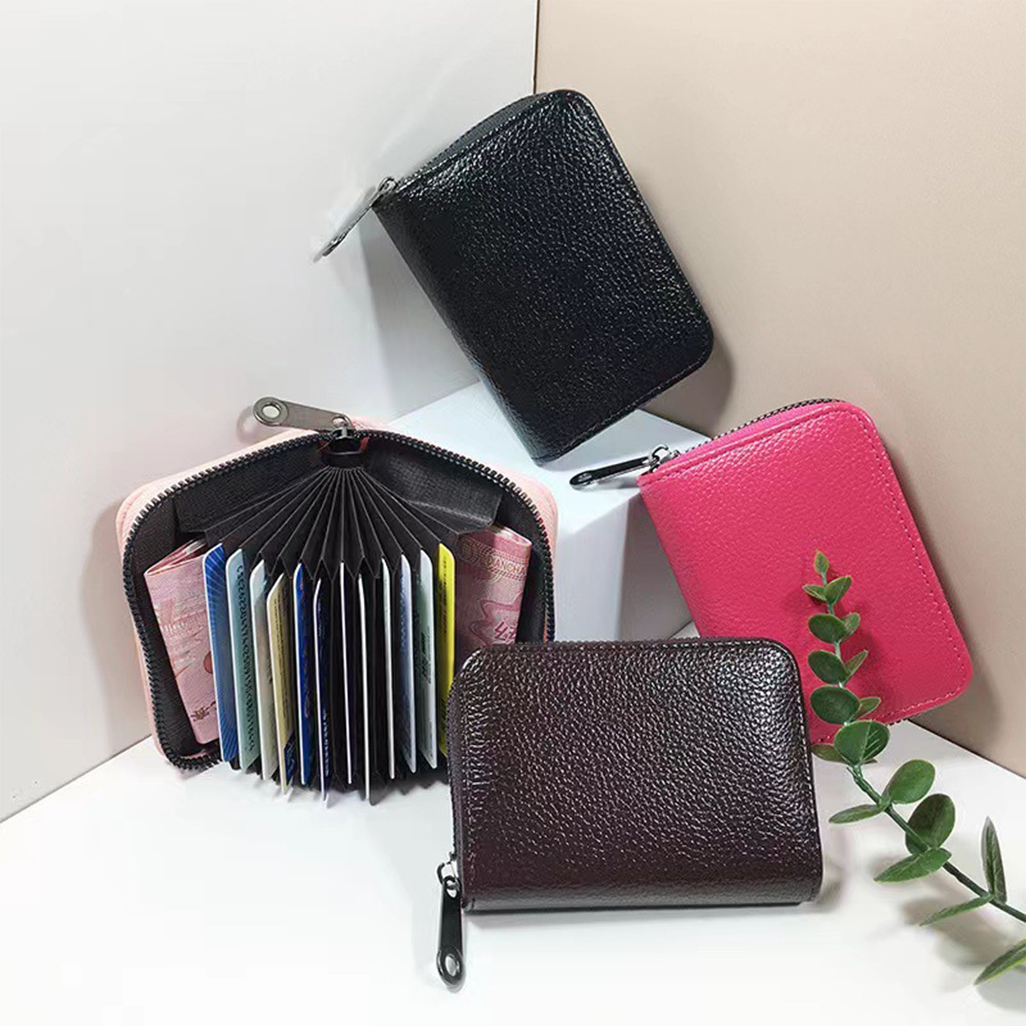 Leather Credit Card Holder/ Travel Passport Wallet