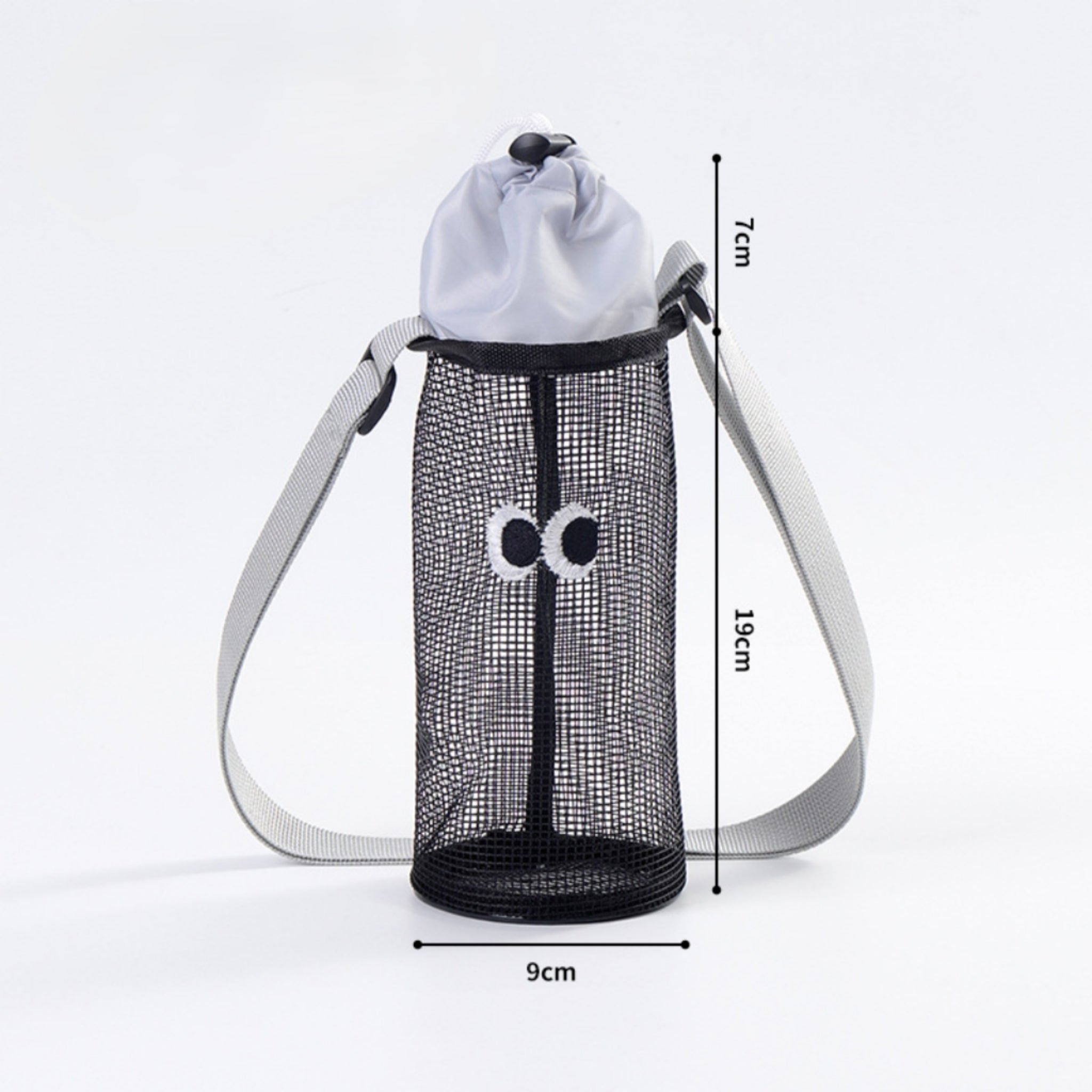 Drawstring Lock Bottle Carrier Adjustable Crossbody Mesh